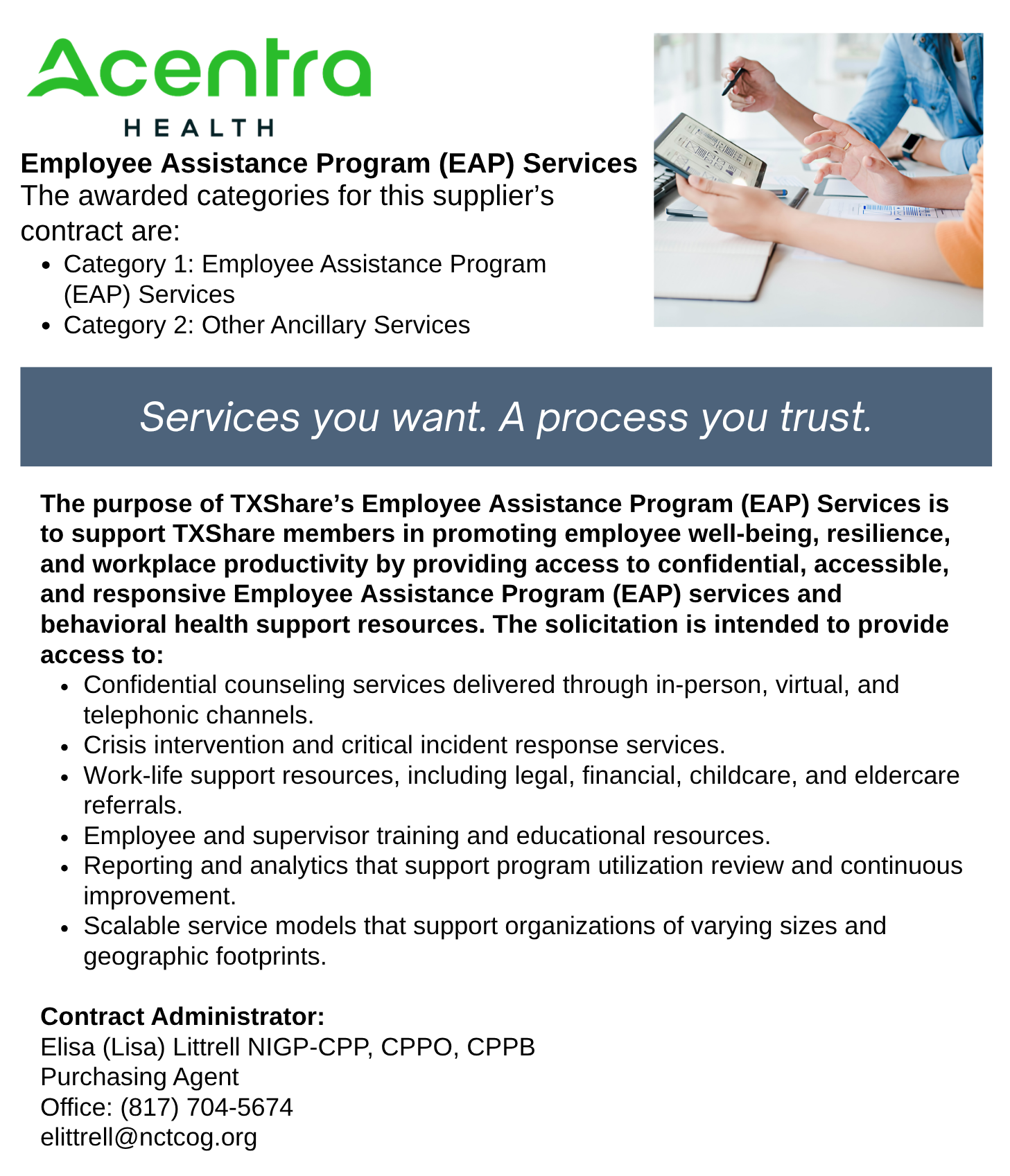 Acentra Health Landing Page