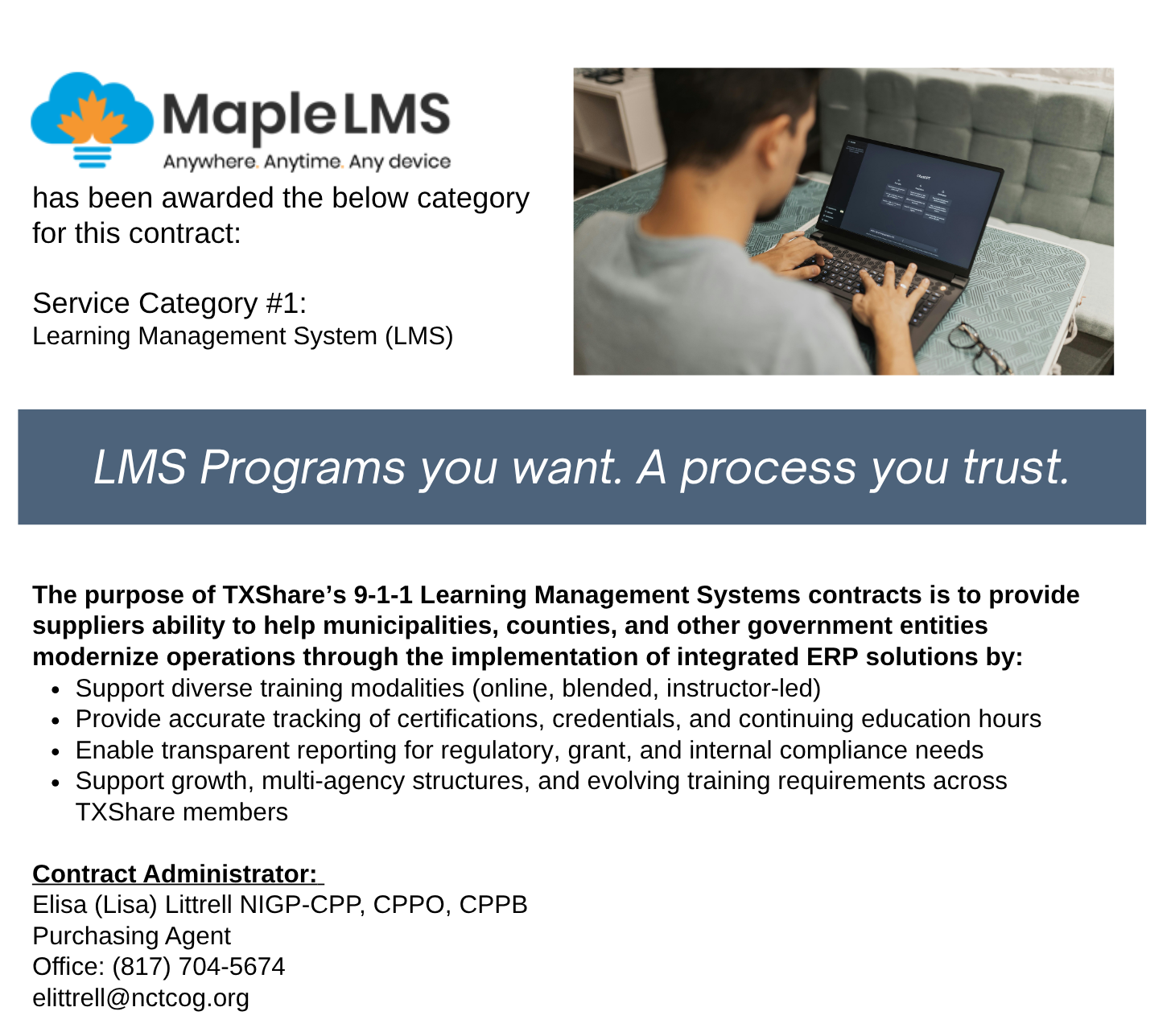 Maple LMS Landing Page